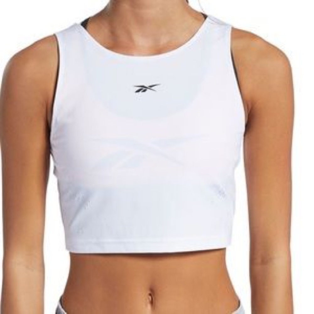NWT Reebok x Les Mills Performance Crop Tank L White
